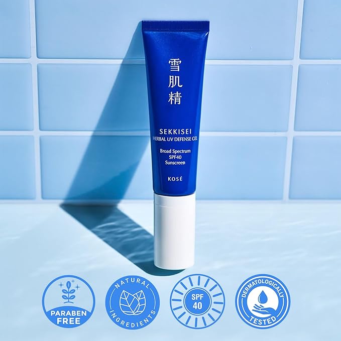 SEKKISEI Herbal UV Defense Gel for Face Broad Spectrum Sunscreen, SPF40, 1 Ounce