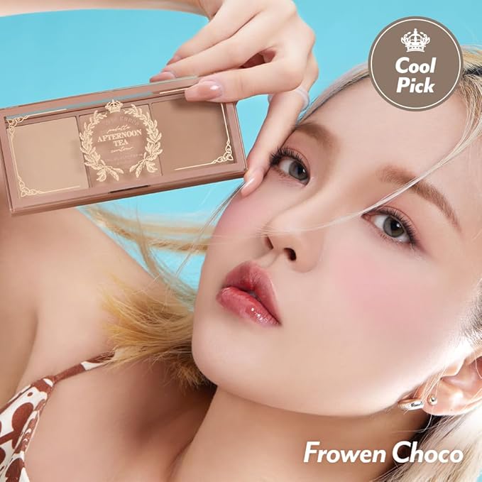 I'm Meme Palette - Afternoon Tea Contour | Frozen Choco, Bronzer Palette for Face & Cheeks, Matte Powder Bronzer, Natural Makeup, Buildable Coverage, Light to Medium, For Cool Tone Skin, 0.4oz