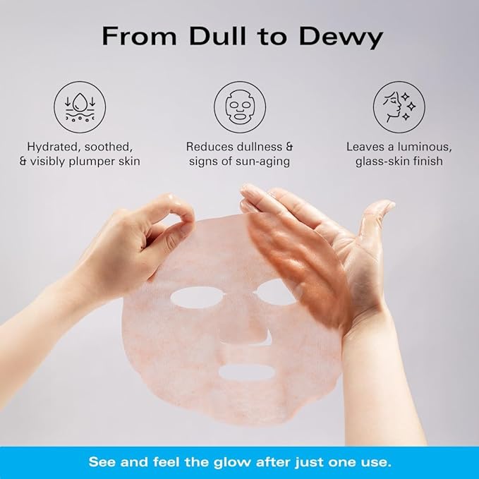 Korean Sheet Mask – Anti Aging Face Mask with NR, Antioxidants & Hydrating Serum – Moisturizing Face Masks Skincare Korean for Glass Skin, Radiance & Sun-Damaged Skin - 5 Mask Count