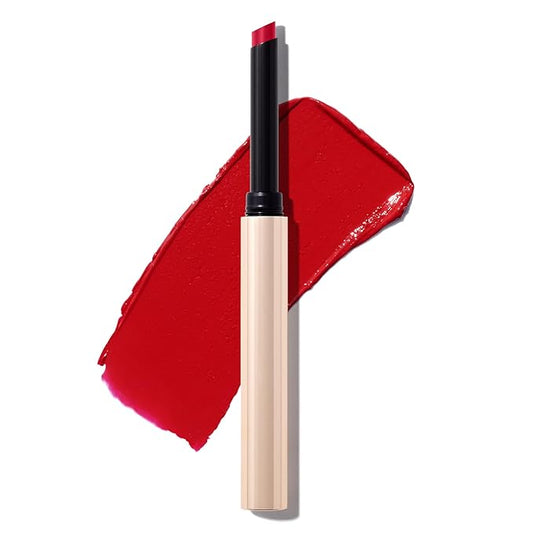 MAKE Beauty Cream Supreme Long-Lasting Lipstick. High Impact Hydrating Lip Color with Emollient Moisturizing Formula. Creamy Semi-Glossy Lipstick - Shade, Red Emission