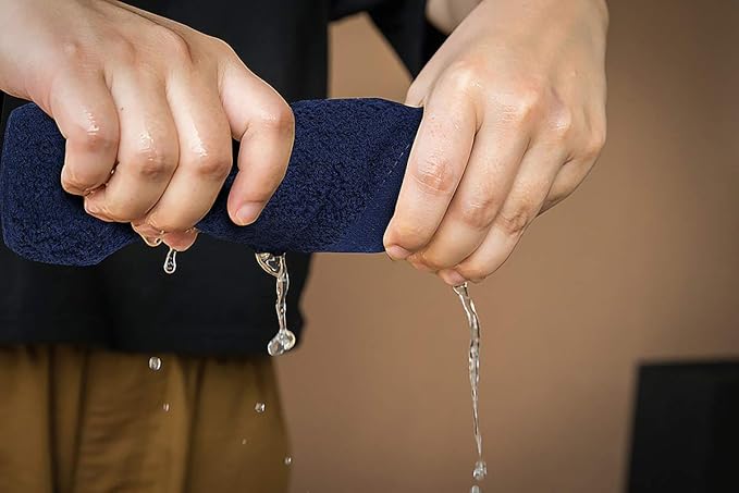 Softolle 100% Cotton Washcloths 24 Pack (12x12 Inches) Soft, Highly Absorbent Washcloth, Face Towels, Wash Cloths for Face, Ring Spun, Bulk Pack (Navy Blue)