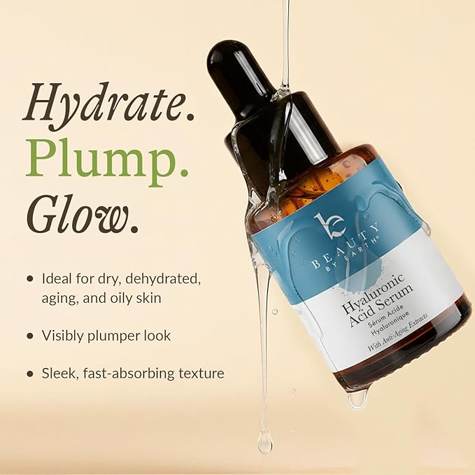 Hyaluronic Acid Serum for Face - USA Made with Natural & Organic Ingredients, Hydrating Anti Aging Face Serum, Softens and Smoothes Dry & Sensitive Skin, Fragrance Free Day & Night Facial Serum