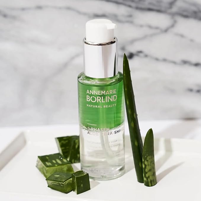 ANNEMARIE BÖRLIND - 2 Phase Aloe Vera Shake - Hyaluronic Acid + Aloe Vera + Black Currant Seed Oil For Soothed Skin - Soothing, Relaxing, Nourishing - 50ml