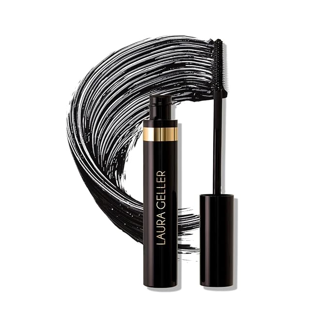 LAURA GELLER NEW YORK Kajal Longwear Mascara - Lengthening, Defining, Curling, Buildable Formula Eye Makeup - Innovative Curling Brush - 1 count