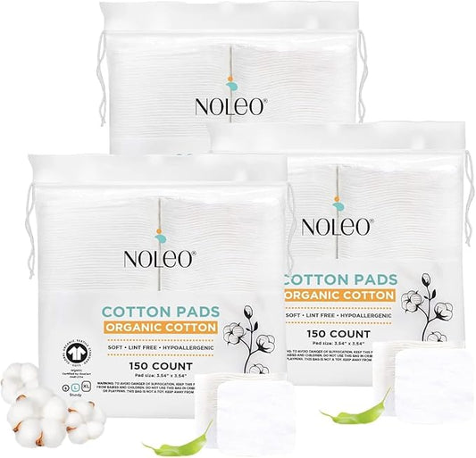 Organic Cotton Pads (450 Count (Pack of 3), Large & Pressed) - Lint Free, Soft, No Hard Edges, 3" 54x3 54
