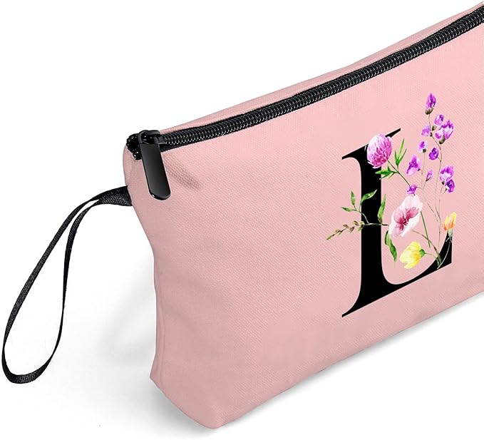 Happy Birthday Friendship Bridesmaid Team Gifts for Employees Women Mom Aunt Daughter Teenage Girl Personalized Make up Cosmetic Bag Travel with Mirror Mothers Day Christmas Graduation L