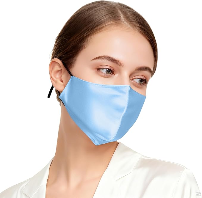 ZIMASILK 100% 22 Momme Mulberry Silk Face Mask for Men & Women, Reusable and Breathable Mouth Cover with Elastic strap