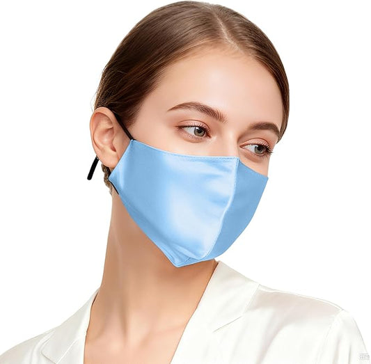 ZIMASILK 100% 22 Momme Mulberry Silk Face Mask for Men & Women, Reusable and Breathable Mouth Cover with Elastic strap