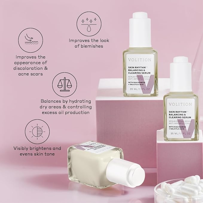 Volition Beauty Skin Rhythm Balancing & Cleaning Serum with Niacinamide + Salicylic Acid | Acne & Blemish Treatment | Helps Even Skin Tone, Fade Dark Spots, Reduce Acne Scars