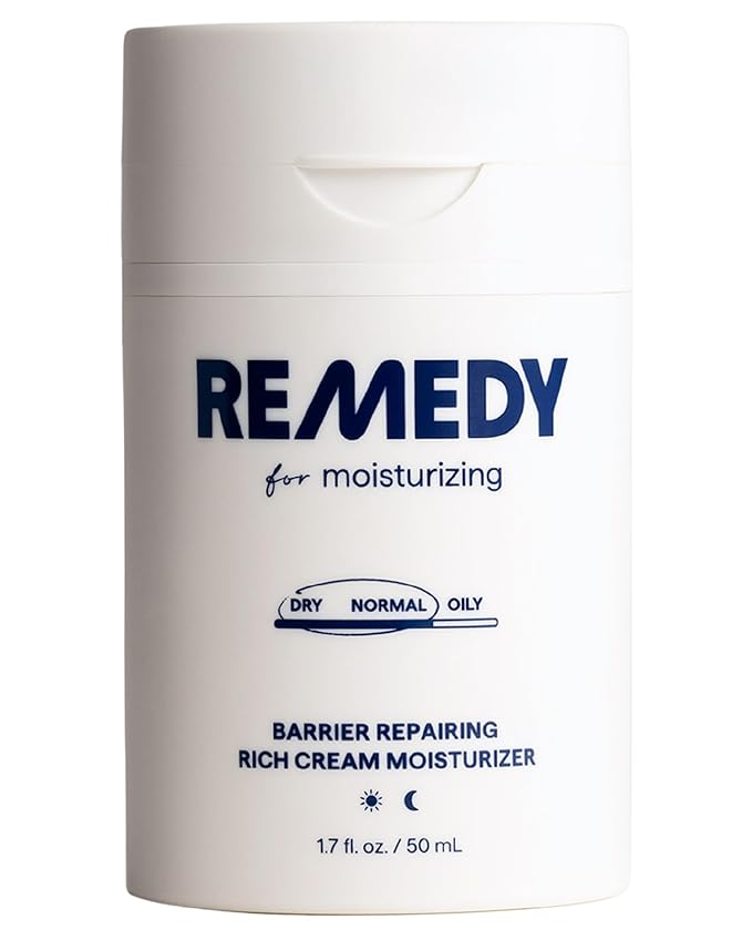 Remedy for Rich Moisture - Barrier Repairing Rich Cream Moisturizer for Normal to Dry Skin - Quadruple Ceramide Complex, Peptides, Squalane, Glycerin- By Dermatologist Dr. Shah, 1.7 fl. oz