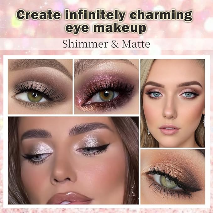 Eye Shadow Palette,Nude Silver Gray Cream Eyeshadow Makeup Pallets for Women Natural Eyeshadows for Eyes Long Lasting Naturing-Looking