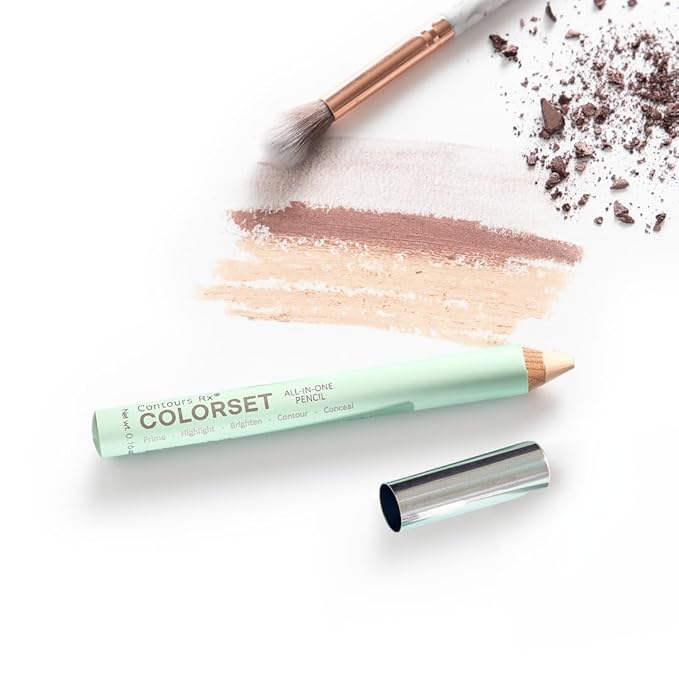 Contours Rx COLORSET All-in-One Pencil – Brighten, Highlight, Prime, Contour & Conceal | Smooth Canvas for Eye Shadow & Uneven Skin Tone | Hydrating, Vegan & Gluten-Free