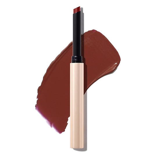 MAKE Beauty Cream Supreme Long-Lasting Lipstick. High Impact Hydrating Lip Color with Emollient Moisturizing Formula. Creamy Semi-Glossy Lipstick - Shade, Red Rock