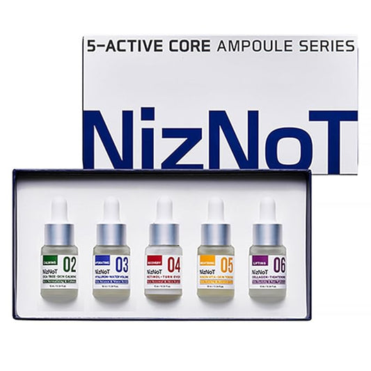 NizNoT 5-Active Core Ampoule 10ml X 5 Set – Aging Killer Peptide for Anti-Aging, Hydration, Skin Tone Improvement & Elasticity – Award-Winning Korean Skincare