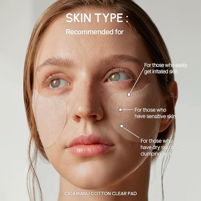 Parnell Cicamanu Cotton Clear Pad - Centella Asiatica, Ceramide, LHA, PHA, Daily Exfoliating and Soothing Biodegradable Pads for Acne-Prone Skin (90 Pads)