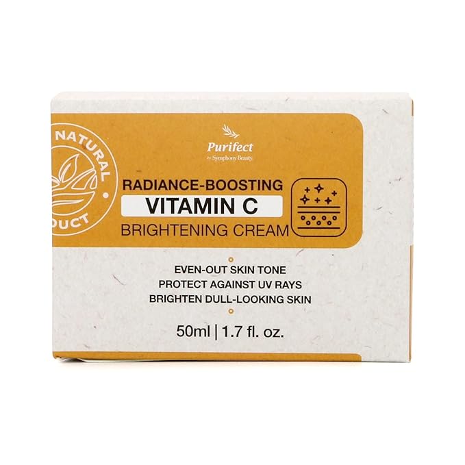 Purifect Vitamin C Brightening Facial Moisturizer Cream – Radiance-Boosting Hydration with Vitamin C, E, Collagen & Hyaluronic Acid – Non-Greasy, Made in USA, 50ml