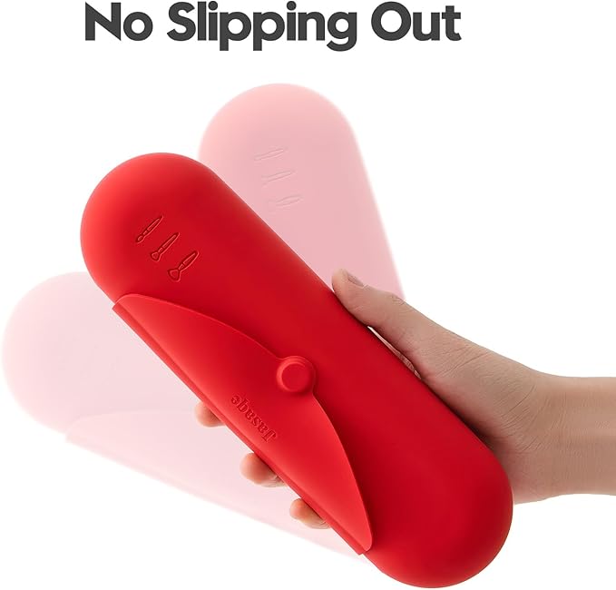 Silicone Makeup Brush Holder，Travel Makeup bag-Soft Portable Cosmetic Face Brushes Holder，Large Travel Makeup Brush Case with Anti-Fall Out Magnetic Closure