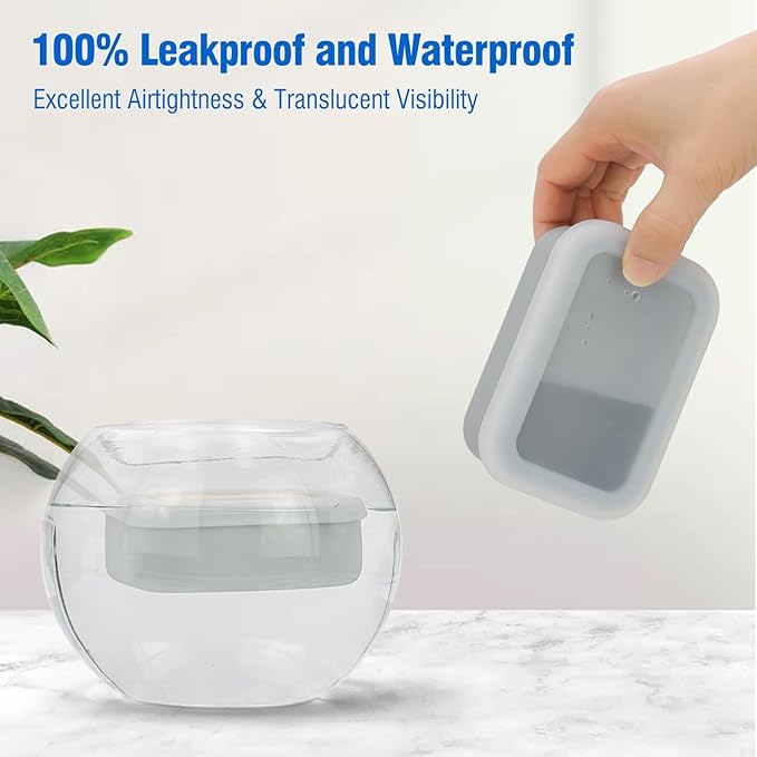 Compact Leakproof Travel Soap Case, Silicone Travel Soap Container, Portable Soap Box with Drainage Layer, Shatterproof Soap Holder for Bathroom, Gym (Gray)