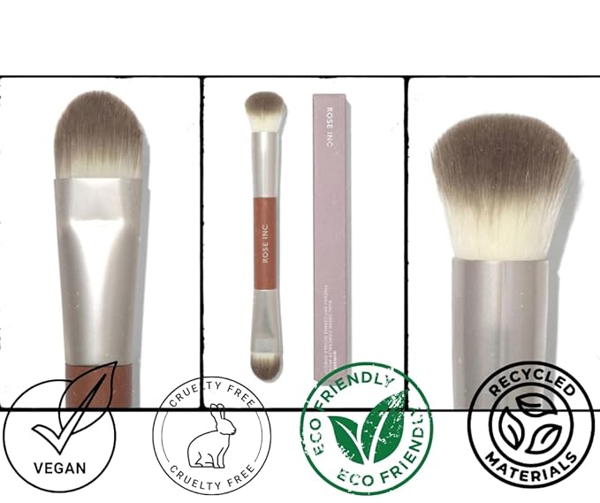 Rose Inc Number 4 Dual-Ended Concealer Brush - Vegan 2-in-1 Brush for Targeted & Diffused Application