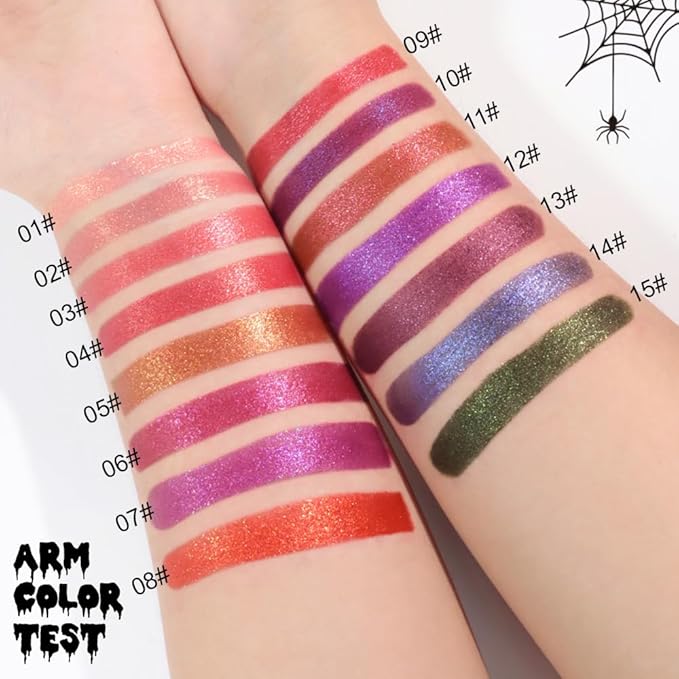 Kaely Glitter Color Changing Lipstick, Shimmer Metallic Lipsticks for Women, High Pigmented Lip Gloss Long Lasting Waterproof Smudge Proof 24 Hour, Halloween Makeup, Vegan & Cruelty-Free, 02