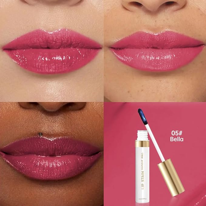 Lip Liner - Peel Off Lip Stain | Long Lasting Matte Lip Tattoo | Transfer Proof, Hydrating Formula with Hyaluronic Acid & Vitamin E | Vegan & Cruelty-Free | for All Skin Types(5#Rosy - Brown)
