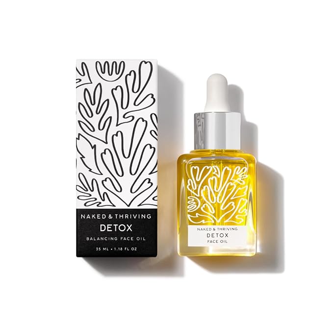 Naked & Thriving Detox Balancing Face Oil | Organic, Vegan, & Natural-Derived Skin Care | For Oily and Blemish-Prone Skin | with Jojoba, Primrose and Almond Oils f(1.18 oz/35 mL)