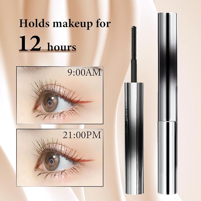 3D Curling Iron Wand Mascara, 2025 New Waterproof Metal Iron Wand Mascara Tubing, Waterproof & Smudge-Proof Long-Lasting Curling Eyelash Mascaras with No Flaking (Brown)