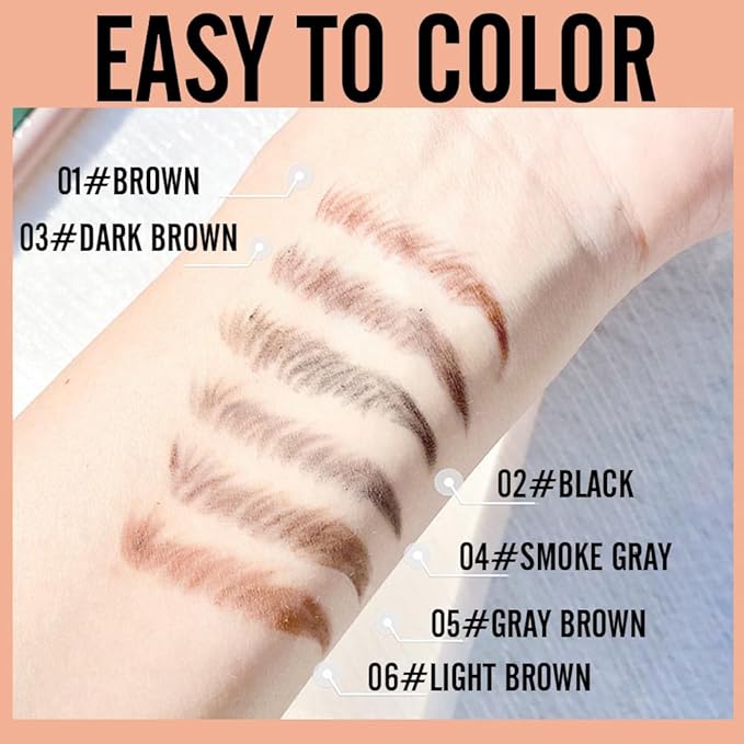 Black Eyebrow Pencils for Women,with Spoolie Brush,Eyebrow Pencil Soft Textured,Waterproof Sweat-proof for Fills in Sparse Areas and Gaps Create a Natural Eye Brow,Vegan & Cruelty-Free