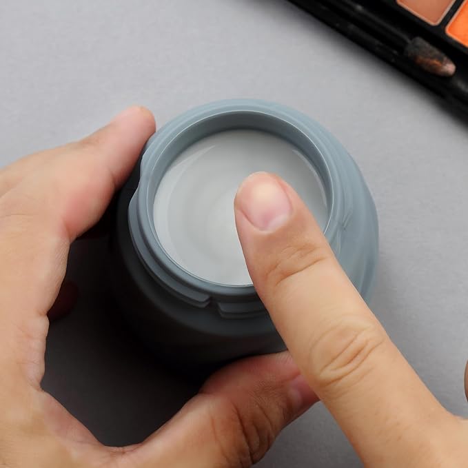 Gemice Silicone Cream Jars TSA Approved Travel Size Containers with Clear Bag, Leak-proof Travel Accessories with Lid for Cosmetic Face Body Hand Cream (4 Pack)