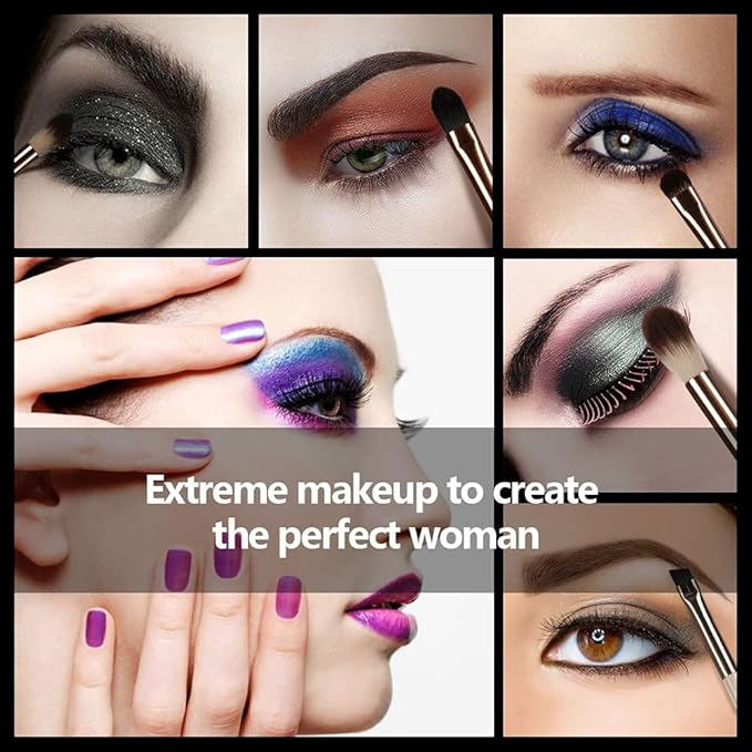 Eye Makeup Brush Set, 6 Pcs Professional Blending Eyeshadow Makeup Brushes for Concealer Eyebrows Eyeliner, Soft Hairs & Wood Handle