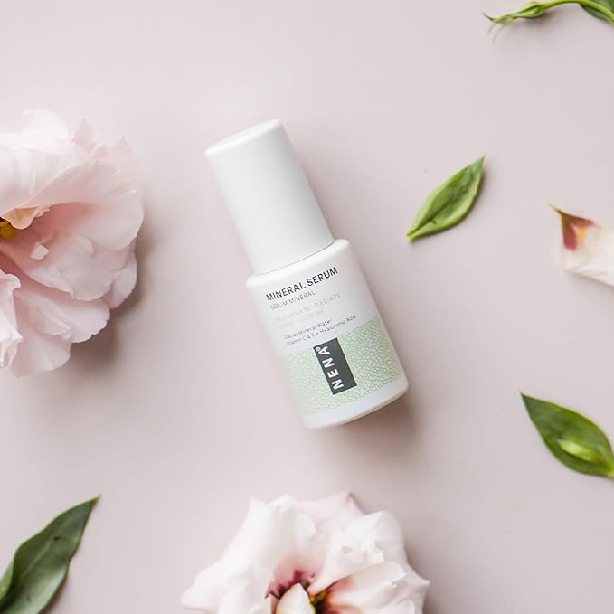 NENA Skincare Mineral Serum - Vitamin C Serum with Hyaluronic Acid - Face Lotion for Deep Hydration, Firmness and Elasticity - All Skin Types - 1 oz
