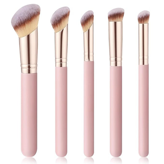 5Pcs Angled Foundation Brush Concealer Brush Multifunction Makeup Brushes Set Angled Contour Brush 170S,270S,370S for Concealer,Foundation,Powder,Eyeshadow,Contour