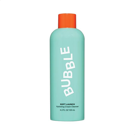 Bubble Skincare Soft Launch Cream Cleanser - Hydrating Facial Cleanser for Dry Skin - Foaming Face Wash Enriched with Avocado Oil to Soothe + Nourish Without Stripping Essential Moisture (4.2 fl oz)