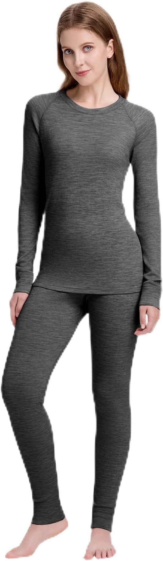 Women's 100% Merino Wool Base Layer Sets - Light and Midweight Thermal Underwear Gifts Pack with Wool Beanie