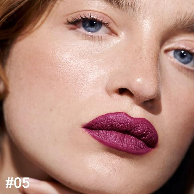 Kaely 2-in-1 Plum Purple Lip Liner & Lipstick Set Kit for Women, Matte Lips Kit with Lip Liner Lip Stains Long Lasting Waterproof 24 Hour Lipstick and Lip Liners Combo Lipliners Pencil Set 05