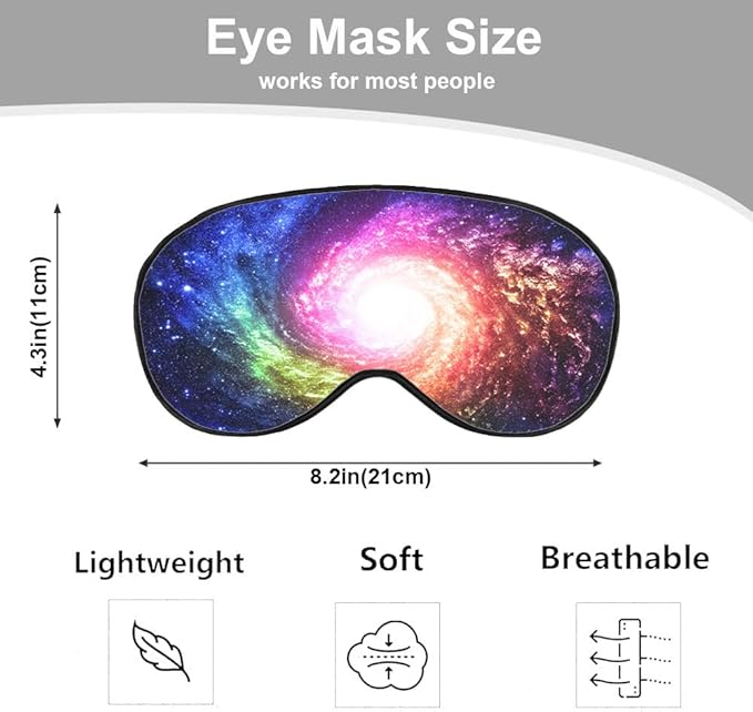 Starry Sky Silk Sleep Mask Mysterious Interstellar Universe Shining Soft Eye Shade Cover for Men Women Boy Girl Airplane Travel with Elastic Strap