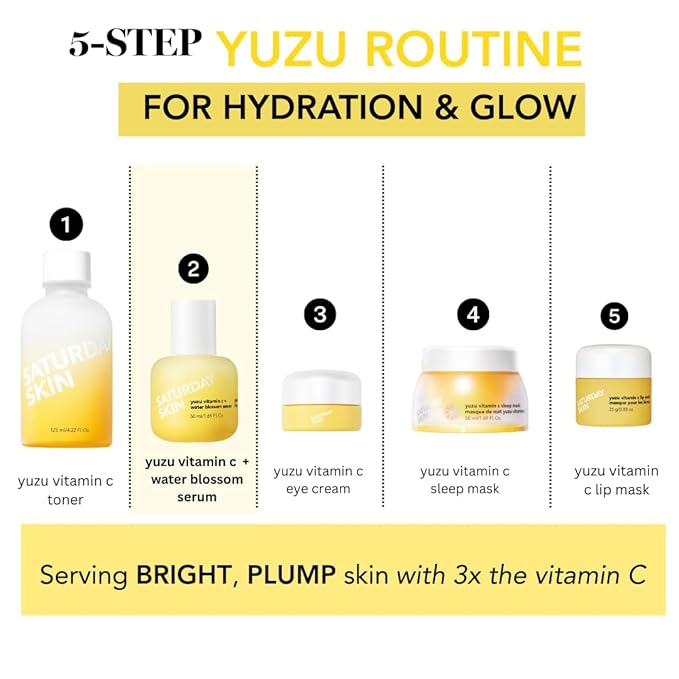 Vitamin C Serum For Face From Yuzu - Brightening Formula With Hyaluronic Acid 7 Peptide Mix And Niacinamide, Deeply Hydrate, Improve Uneven Skin Texture, Vegan, Korean Skin Care (50 ml)