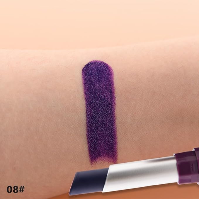 Dark Purple Blue Matte Creamy Lipstick for Women, Longwear Lip Gloss Face Paint Stick, Lip Stick Stain Long Lasting Waterproof Easy Application Full Coverage Velvet Gloss for Party Halloween Makeup 08