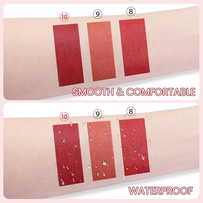 BINGBRUSH Crayon Matte Longwear Lipstick Pack Set,Moisture Smooth Color Stick Ultimate Lip Crayon for Makeup Collection - Waterproof Velvet Lipgloss (10#, 1 Count (Pack of 1))