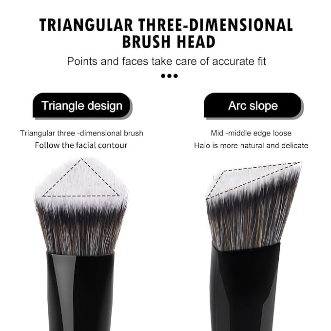 MAANGE 6 PCS Foundation Contour Conceal Brush Set, Makeup Brushes, Eyeshadow Concealer Brushes, Double Sided Blending Eyebrow Brush Professional Face brush Set Tools, For Liquid, Cream, Loose Powder