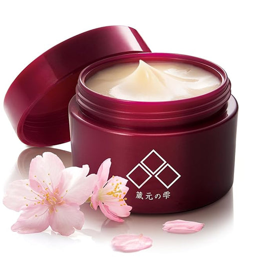 Japanese cherry blossom face cream Face Moisturizer Hydrating Sakura Rice Vitamin C “Kuramoto-no-Shizuku” Lightweight (0.7 oz)