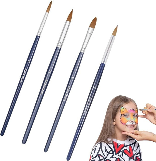 Anka Bella Professional Paint Brushes,4pcs Artist Face Paint Brushes for Drawing Petal