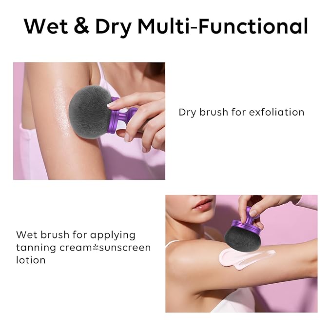 3.6 Inch Extra Large Kabuki Brush, Big Body Makeup Brush, Tanning Brush for Streak, Free Application, Dry & Wet Use, Durable Design - Perfect for Sunless Tanning, Body Lotion, Moisturizer