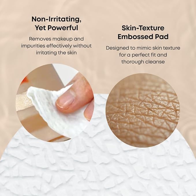 Rice Water Cleansing Pads – Makeup Remover Wipes & Korean Toner Pads with Centella Asiatica, Exfoliating for Blackhead Removal & Pore Minimizer, 50 Pad