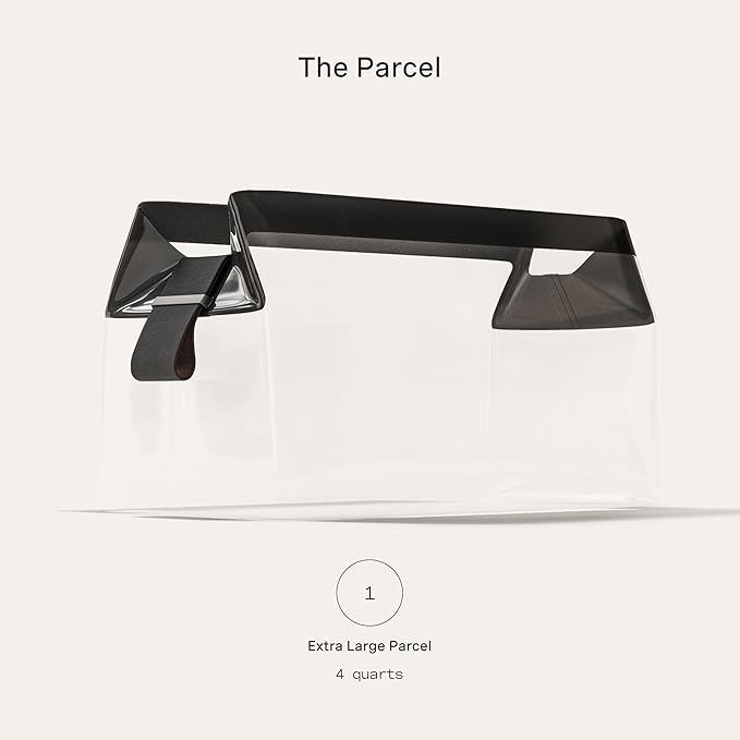 Cadence Parcel - Clear Dopp Kit with Magnetic Closure - Durable and Leak-Resistant Travel Toiletry Kit - Modular Design - Hygiene Bag for Travel Essentials - 4 Qt - Ink