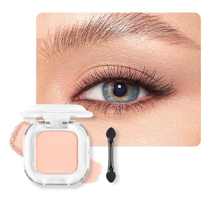 Nude Matte Single Eyeshadow Makeup Powder Palette，High Pigment Blendable Formula Eye Make-up for Women，Neutral Eye Shadow，sombras para ojos，Longwear Waterproof，Vegan & Cruelty-Free，Eyeshadow Gift