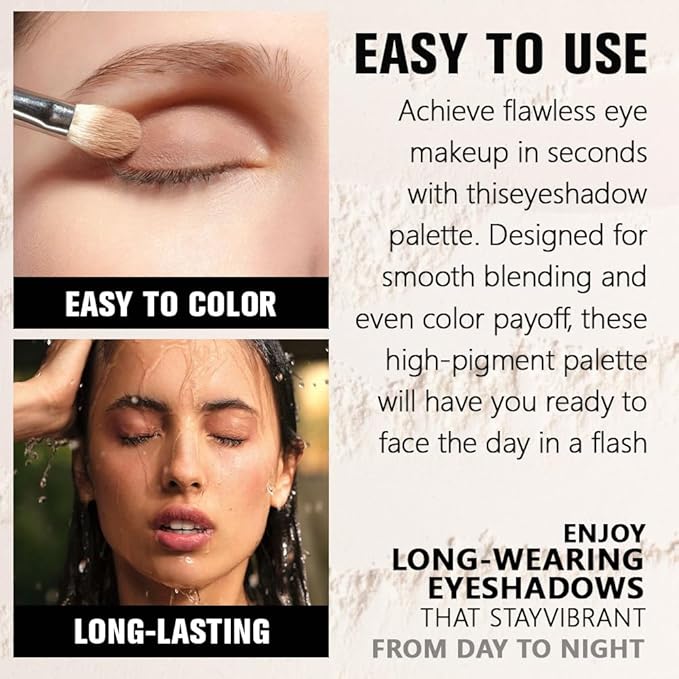 Smoky Gray Matte Eyeshadow Palette for Women, Single Monochrome Eye Shadow Makeup, Shiny Pressed Powder, Blendable Natural sombras para ojos, Holographic,Vegan,Travel -28