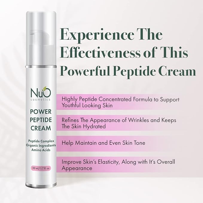 nuorganic Peptide Face Cream: Anti Aging + Wrinkles + Firming + Tone + Elasticity - Patented PhytoCellular Science + 18X More Effective Anti Aging + Better Skin in 7 Days - Vegan