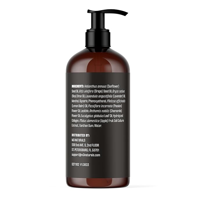 Lavender Massage Oil with Collagen and Stem Cells - Skin Firming Therapy Oil for Cellulite and Quick Absorption on Bum, Thighs, and Belly, 8 fl oz (Pack of 2) by M3 Naturals