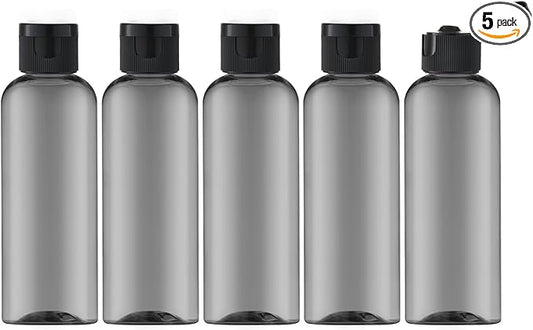 LISAPACK 3.4 oz Travel Bottles for Toiletries, Plastic Travel Size Containers for Shampoo Conditioner TSA Approved, Empty Small Squeeze for Lotion, Leak Proof Mini Liquid Tube for Refillable Black